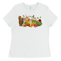 White floral hustler coffee cups Ladies Tee - texasbilliewilder