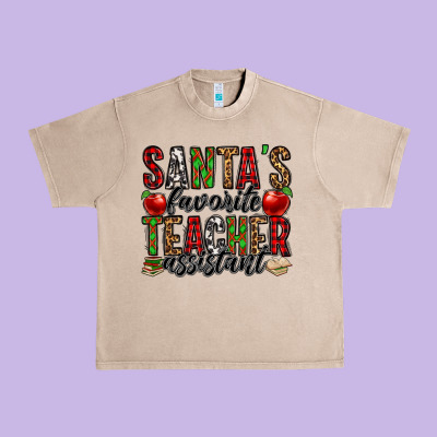 Santa's Favorite Teacher Assistant Urban Heavy Tee Designed By Jasminsmagicworld