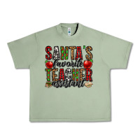 Oil Green santa's favorite teacher assistant Urban Heavy Tee - Jasminsmagicworld