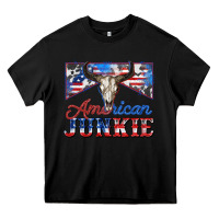 Black American junkie Heavy Core Tee - Zillion Design Studio