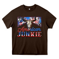 Chocolate Brown American junkie Heavy Core Tee - Zillion Design Studio