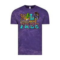 Cloud Purple wild and free with cactus Vintage Tee - AdoDesignShop