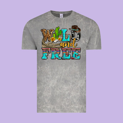 Wild And Free With Cactus Vintage Tee Designed By Adodesignshop