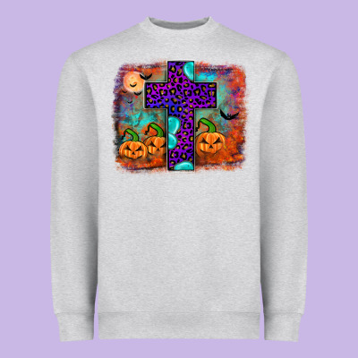 Halloween Cross Heavyweight Sweatshirt Designed By Jahusdesignshop