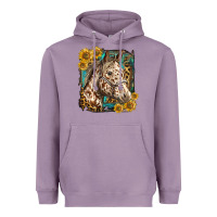 Lavender appaloosa horse with sunflowers and western background Heavyweight Hoodie - LillyAllenDesigns