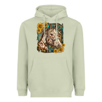 Matcha appaloosa horse with sunflowers and western background Heavyweight Hoodie - LillyAllenDesigns