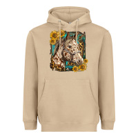 Mushroom appaloosa horse with sunflowers and western background Heavyweight Hoodie - LillyAllenDesigns