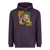 Plum appaloosa horse with sunflowers and western background Heavyweight Hoodie - LillyAllenDesigns