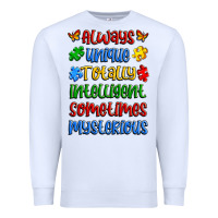 White always unique totally intelligent sometimes myster Premium Sweatshirt - Artiststas