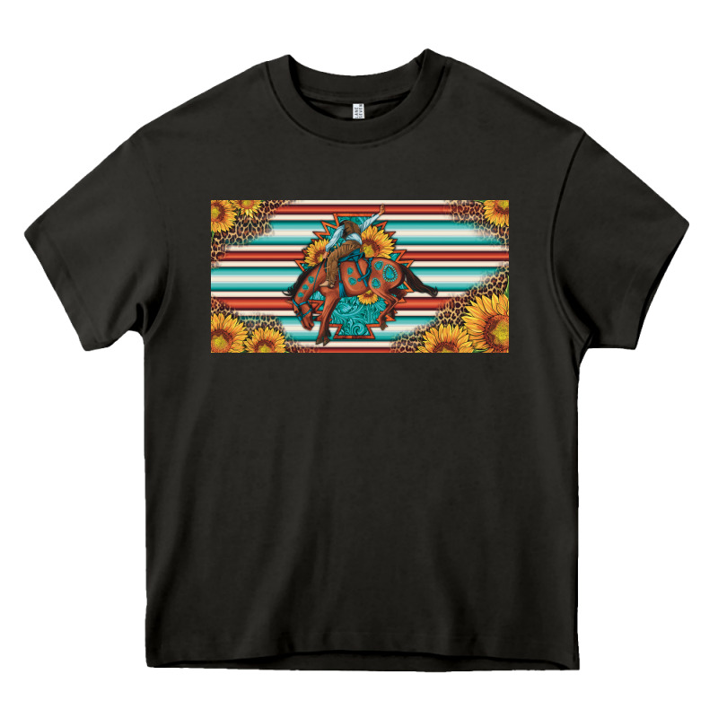 Bucking Bronco Aztec Shape License Plate Heavy Core Tee by Artiststas | Teevron