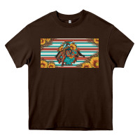 Chocolate Brown bucking bronco aztec shape license plate Heavy Core Tee - Artiststas