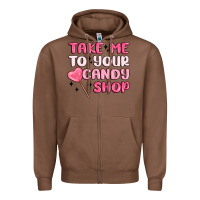 Chestnut take me to your candy shop Zipper Hoodie - MaliasSmallBusiness