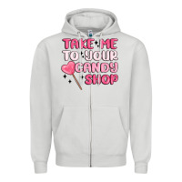 Dove Grey take me to your candy shop Zipper Hoodie - MaliasSmallBusiness