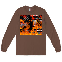 Chestnut firefighter thin red lin Long Sleeve Tee - LillyAllenDesigns