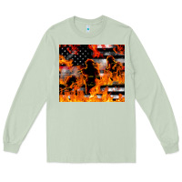 Matcha firefighter thin red lin Long Sleeve Tee - LillyAllenDesigns