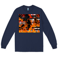 Navy firefighter thin red lin Long Sleeve Tee - LillyAllenDesigns