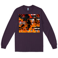 Plum firefighter thin red lin Long Sleeve Tee - LillyAllenDesigns