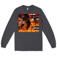 Smoke firefighter thin red lin Long Sleeve Tee - LillyAllenDesigns