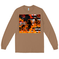 Toasted Coconut firefighter thin red lin Long Sleeve Tee - LillyAllenDesigns