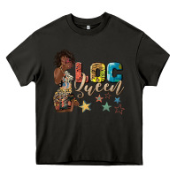Asphalt afro woman loc queen Heavy Core Tee - texasbilliewilder