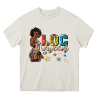 Cream afro woman loc queen Heavy Core Tee - texasbilliewilder