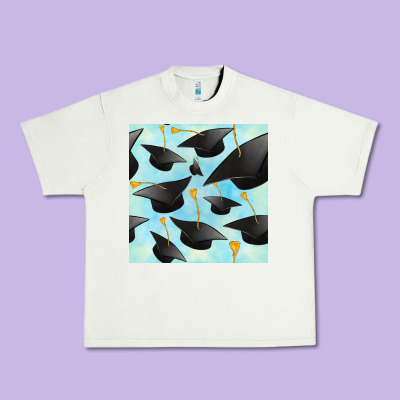 Graduation Cap Seamless Pattern Urban Heavy Tee Designed By Bundleandbundleshop