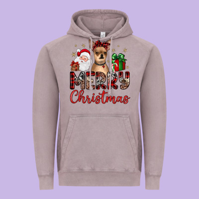 Merry Christmas Chihuahua Vintage Hoodie Designed By Jahusdesignshop