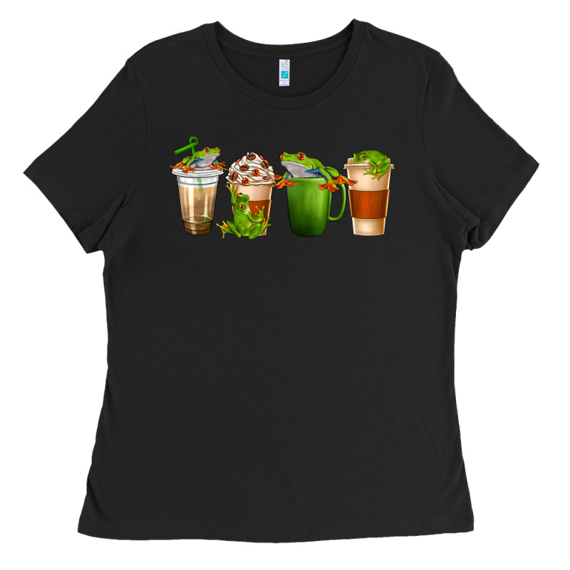 Frog Coffee Cups Ladies Tee by texasbilliewilder | Teevron