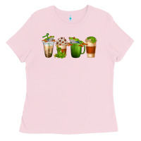 Bubblegum Pink frog coffee cups Ladies Tee - texasbilliewilder
