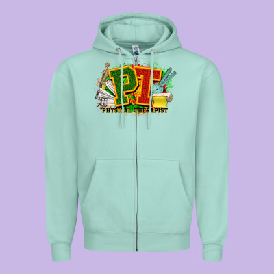 Pt Physical Therapist Juneteenth Zipper Hoodie Designed By Nancycooperartshop