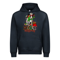 Navy mooey christmas holstein cow Urban Hoodie - CowGirlArtShop