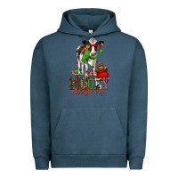 Pigment Midnight Navy mooey christmas holstein cow Urban Hoodie - CowGirlArtShop