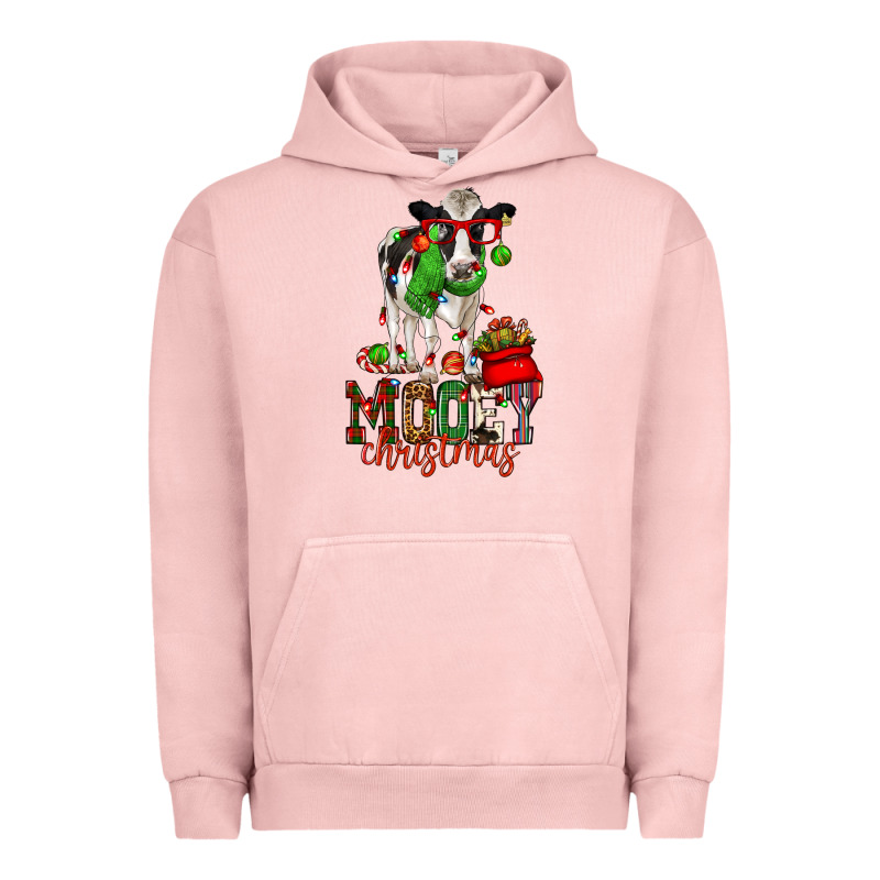 Mooey Christmas Holstein Cow Urban Hoodie by CowGirlArtShop | Teevron
