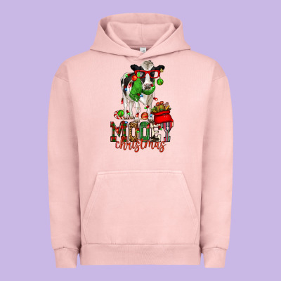 Mooey Christmas Holstein Cow Urban Hoodie Designed By Cowgirlartshop