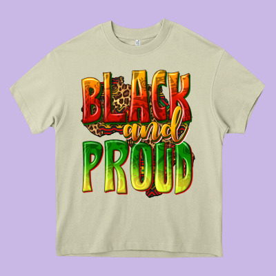 Black And Proud Heavy Core Tee Designed By Texasbilliewilder