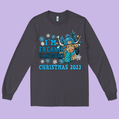 Im Freakin Freezin Christmas 2023 Long Sleeve Tee Designed By Nancycooperartshop