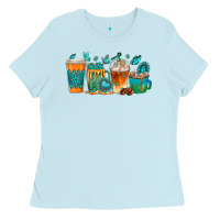 Baby Blue gemstone coffee cups Ladies Tee - texasbilliewilder
