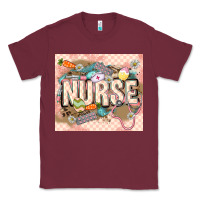 Burgundy Easter Nurse Classic Tee - LillyAllenDesigns