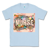 Dusty Blue Easter Nurse Classic Tee - LillyAllenDesigns