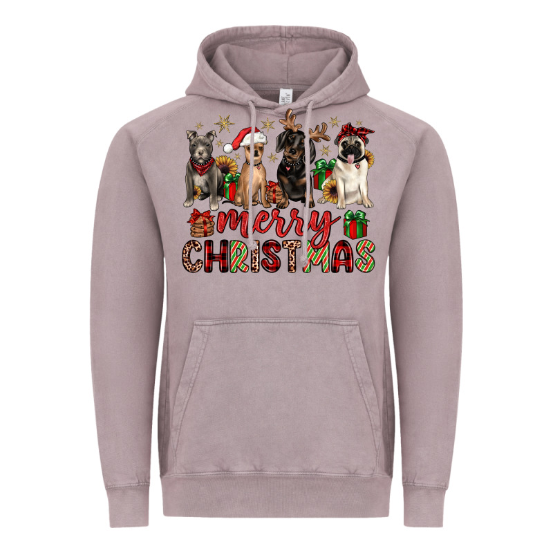 Merry Christmas Chihuahua Pitbull Pug Dachshund Vintage Hoodie by JahusDesignShop | Teevron