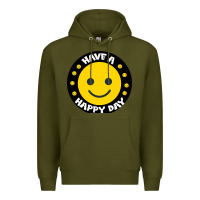 Army Green Have A Happy Day Premium Hoodie - Bettercallsaul