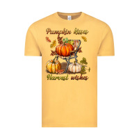 Vintage Mustard pumpkin kisses harvest wishes Vintage Tee - BundleAndBundleShop