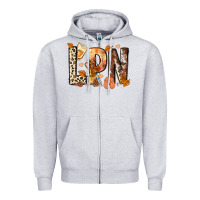 Heather Grey lpn licensed practical nurse Zipper Hoodie - NancyCooperArtShop