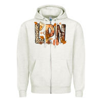 Oatmeal Heather lpn licensed practical nurse Zipper Hoodie - NancyCooperArtShop