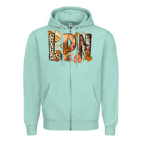 Seafoam lpn licensed practical nurse Zipper Hoodie - NancyCooperArtShop
