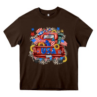Chocolate Brown usa truck Heavy Core Tee - Zillion Design Studio
