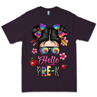 Plum hello pre k Premium Tee - texasbilliewilder