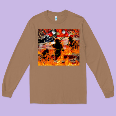 Western Firefighters With Thin Red Line Long Sleeve Tee Designed By Lillyallendesigns