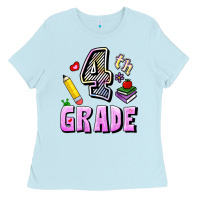 Baby Blue Fourth Grade Ladies Tee - RanaPortraitStore