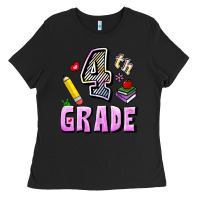 Black Fourth Grade Ladies Tee - RanaPortraitStore